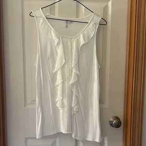 Elle White Ruffled Blouse